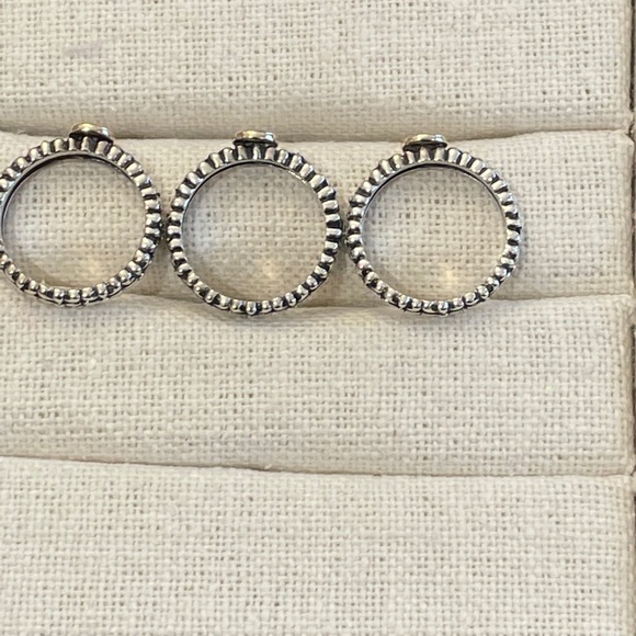 Sterling silver and 14kt gold stack ring set - Picture 5 of 6